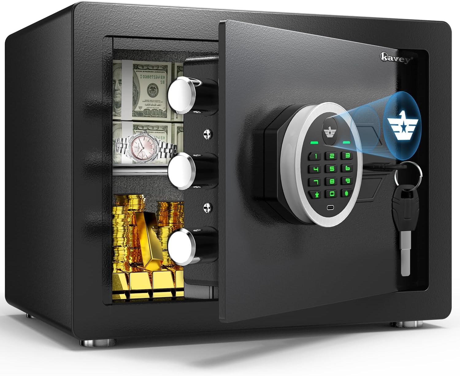 Kavey 1.2 Cub Safe Box with Digital Keypad and Dual Alarm System