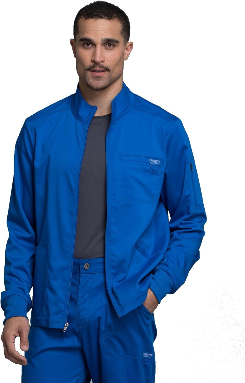 Cherokee Scrub Jacket for Men with 5 Pockets and Comfort