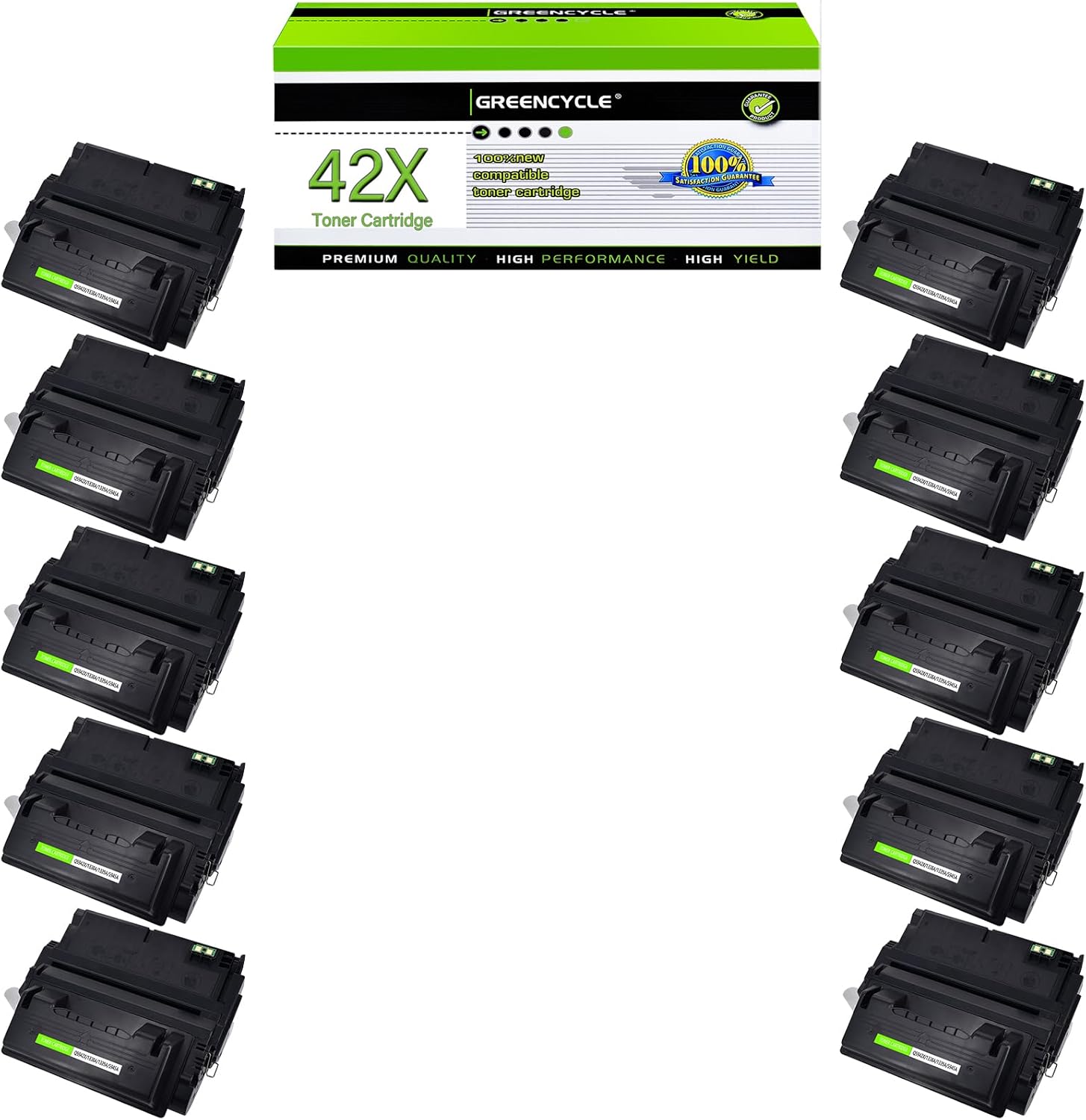 High-Yield Compatible Toner Cartridge for HP 42X Q5942X - 10-Pack