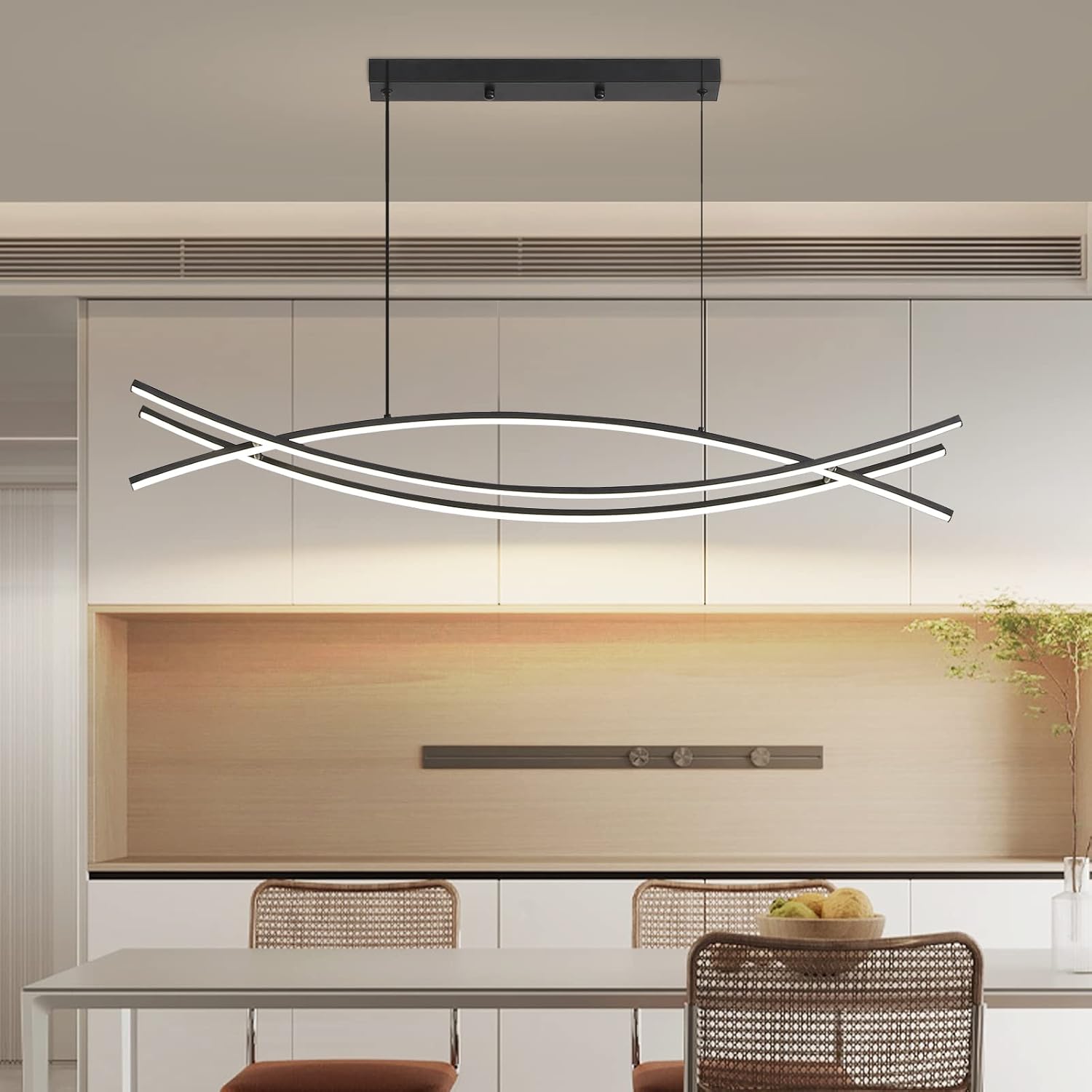 Dimmable Linear Pendant Light Fixture for Modern Homes