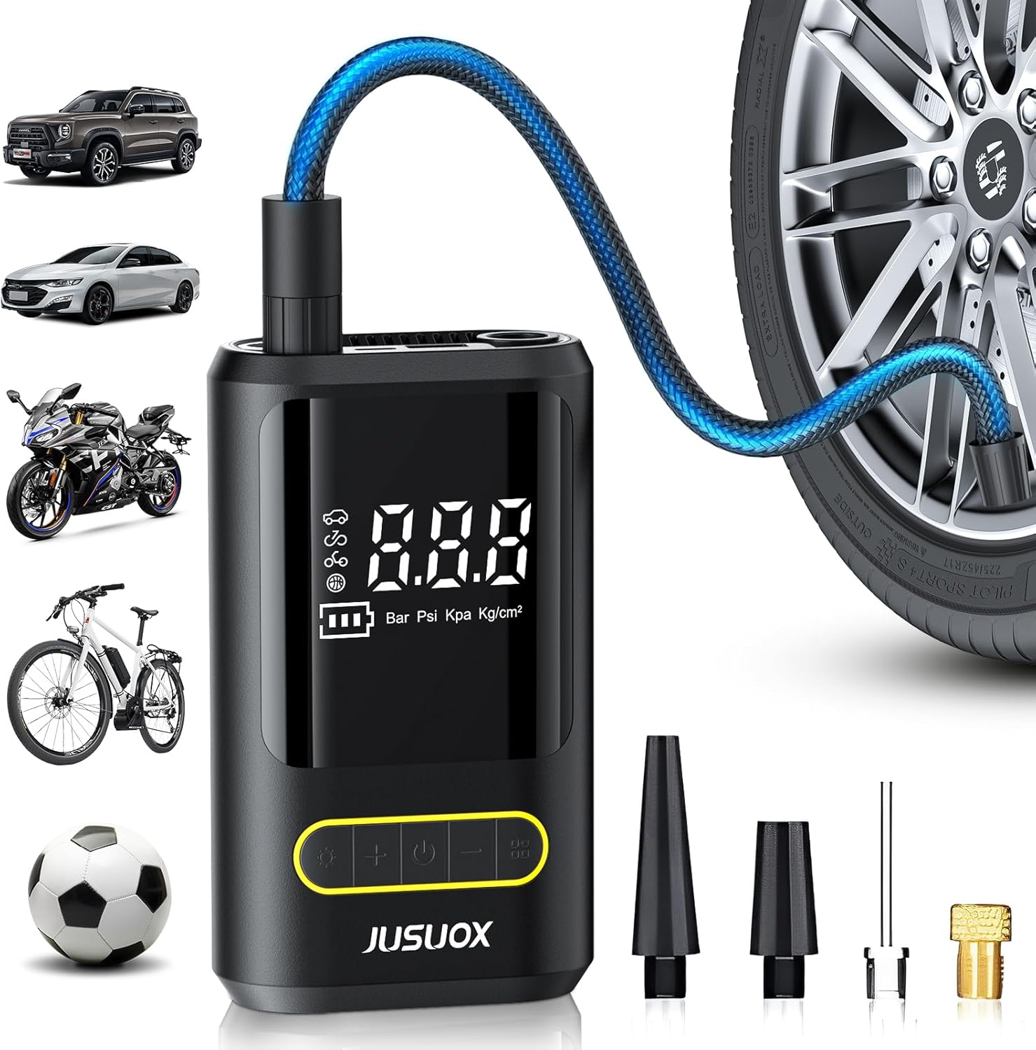 JUSUOX Portable Cordless Air Pump - Inflate Anywhere!
