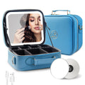 Travel Makeup Bag with Lighted Mirror - Compact Travel Case