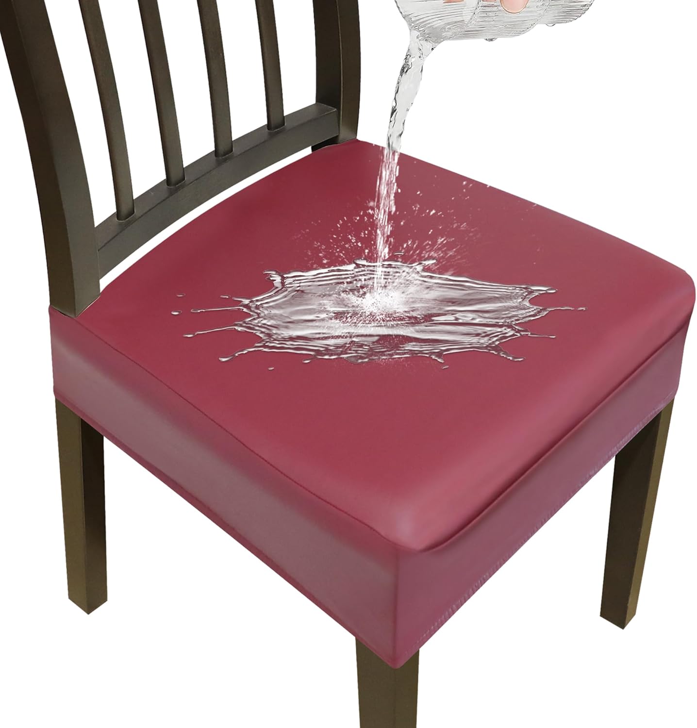 Dining Chair Covers Set of 6 Waterproof PU Leather Slipcovers