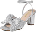 Women's Bow Knot Heeled Sandals Low Chunky Heels - Elegant Bridal
