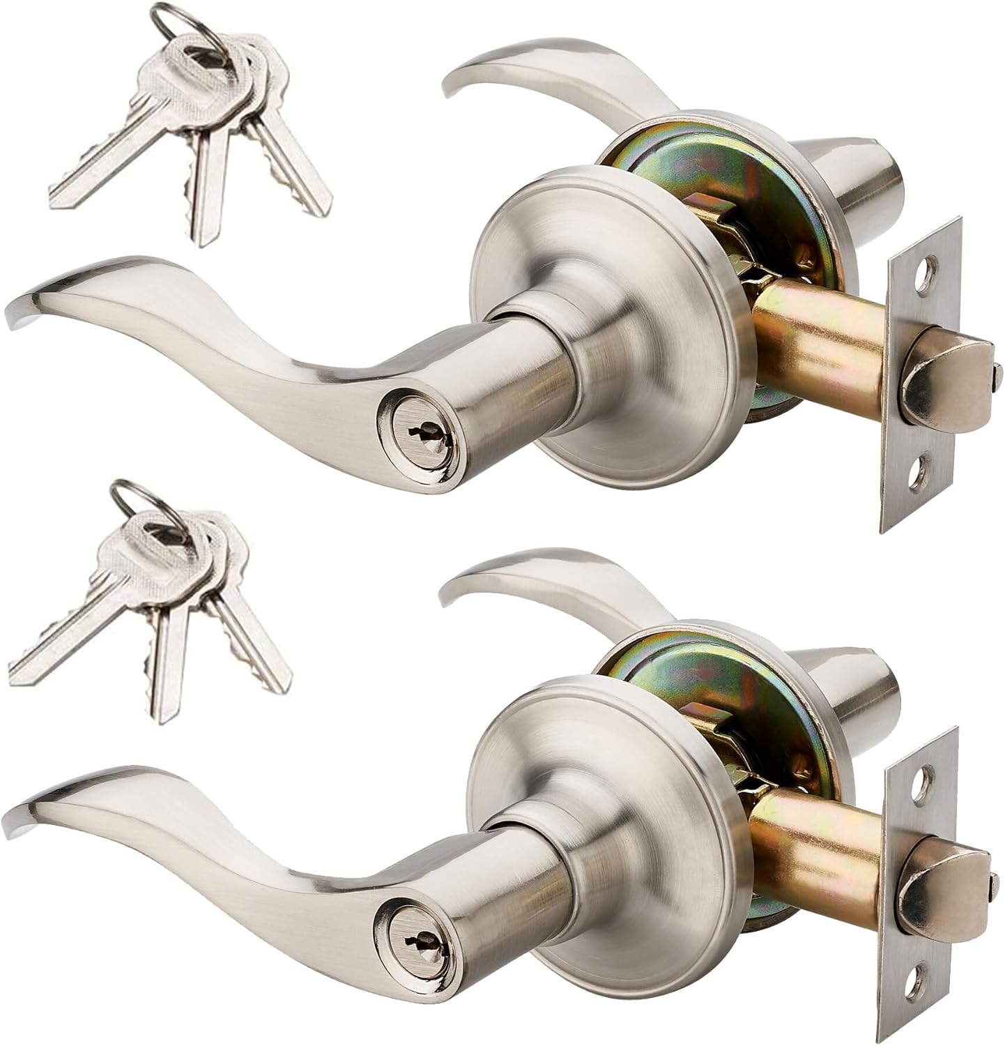 HENYIN Wave Lever Keyed Entry Door Lock Set for Left Hand Doors