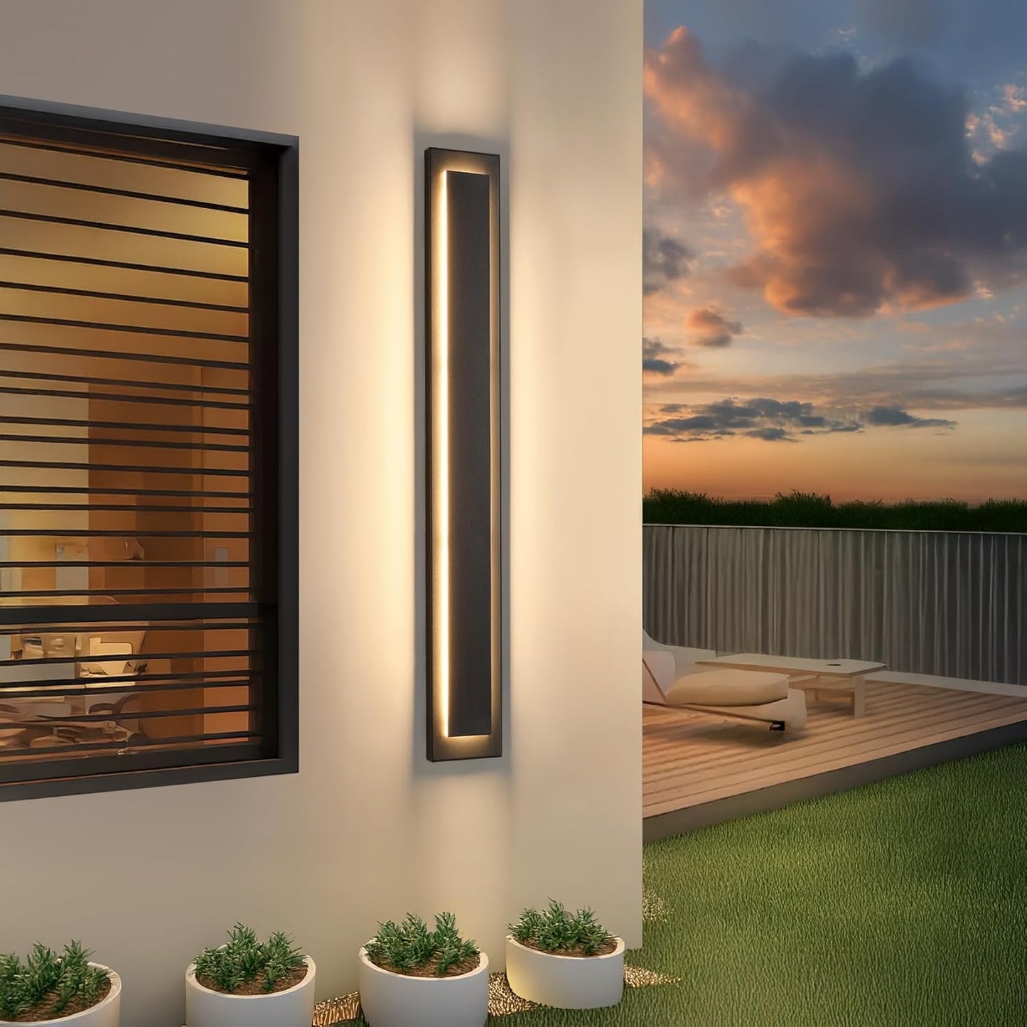 39.4 in Long Outdoor LED Wall Lights for Modern Exterior Use