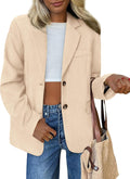 PRETTYGARDEN Blazers for Women Faux Suede Oversized Suit Jacket