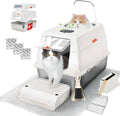 XL Stainless Steel Litter Box with Lid for Large Cats & Multi-Cats