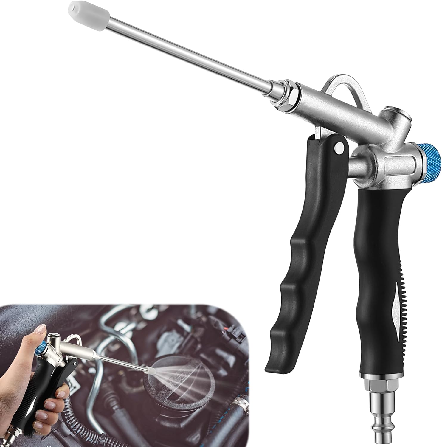 Dunkive High Flow Air Blow Gun - 2-Way Adjustable, 150 PSI