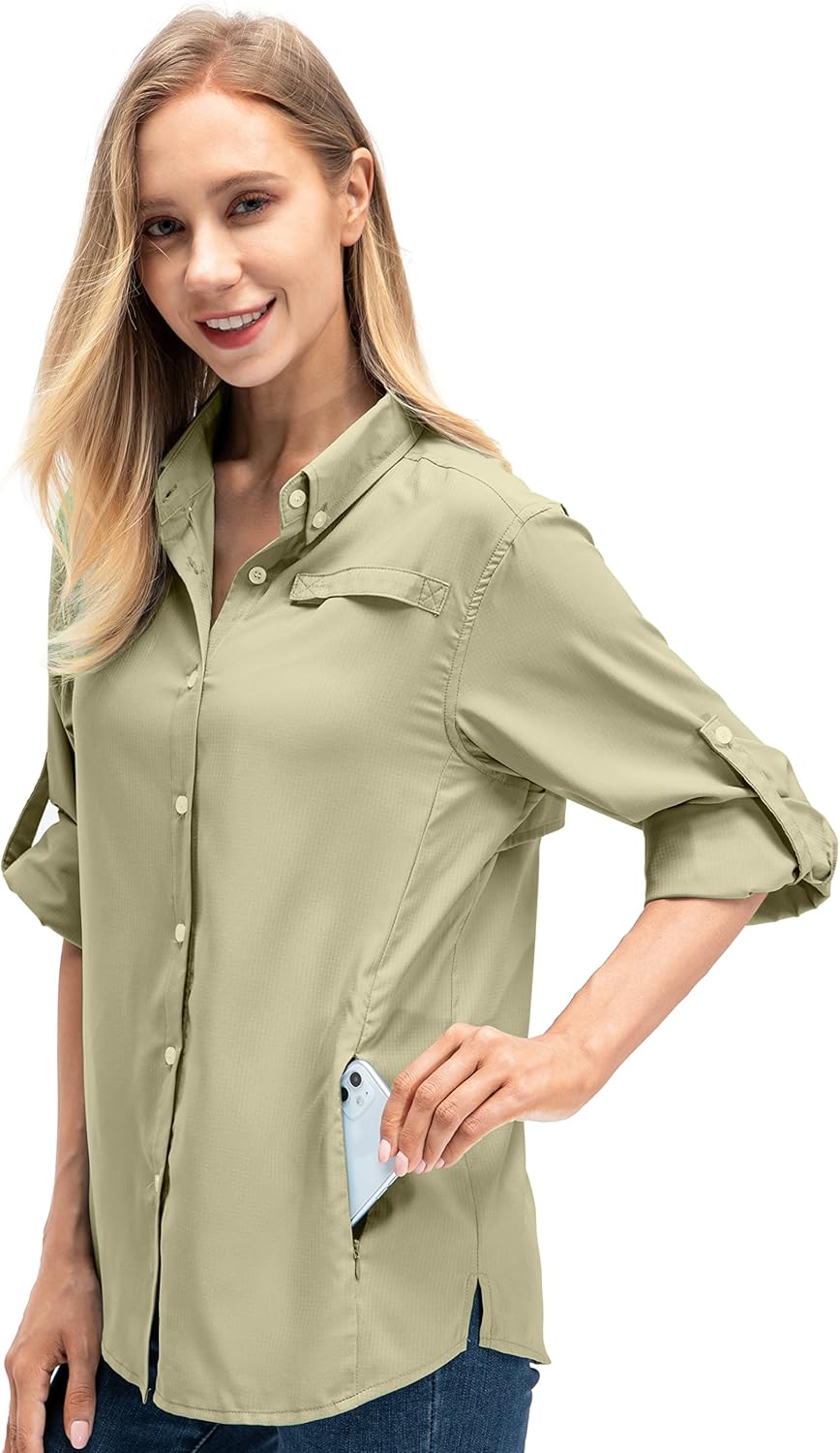 Women's Quick Dry Sun Protection Convertible Long Sleeve Shirts