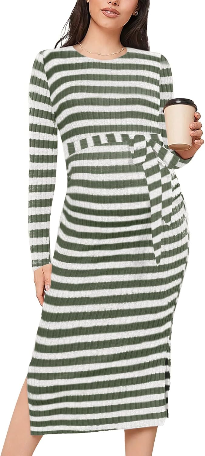 Crewneck Maternity Sweater Dress for Stylish Pregnancy Wear