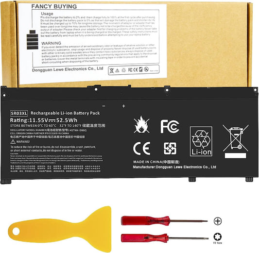 52.5Wh SR03XL Battery for HP Pavilion and Envy Laptops