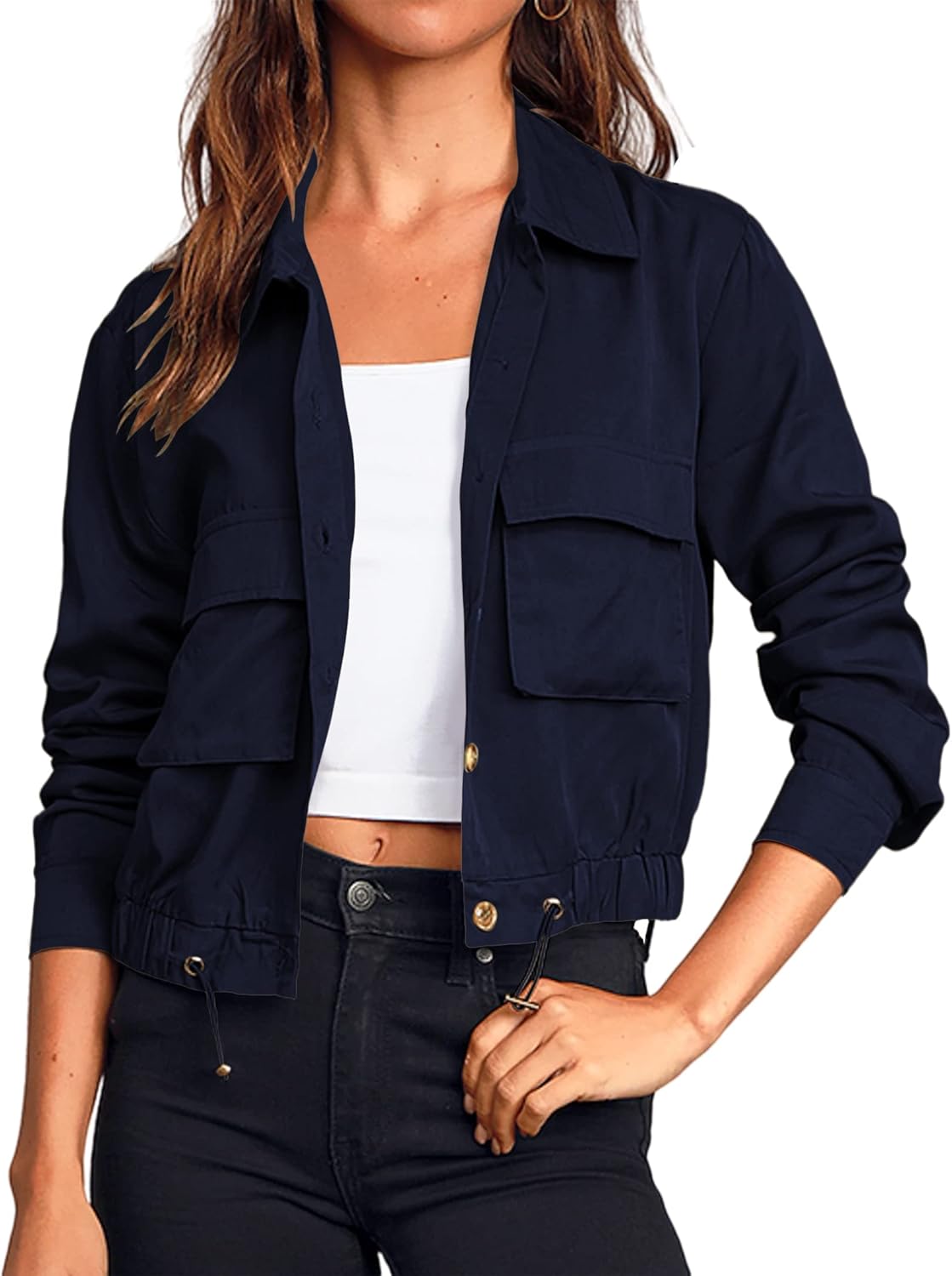 Onedreamer Women's Military Safari Cropped Jackets for Style