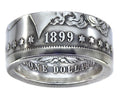 MORGAN Silver Dollar Coin Ring Size 7 - Handmade Antiqued Heads