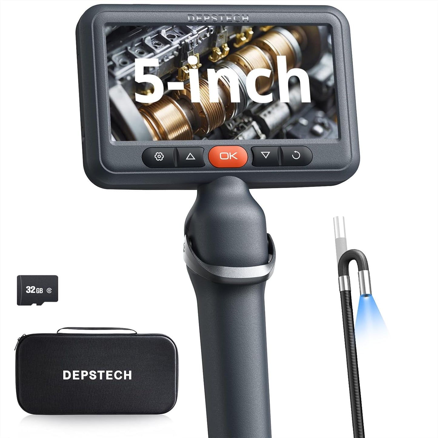 Articulating Borescope Camera with Light for Inspections