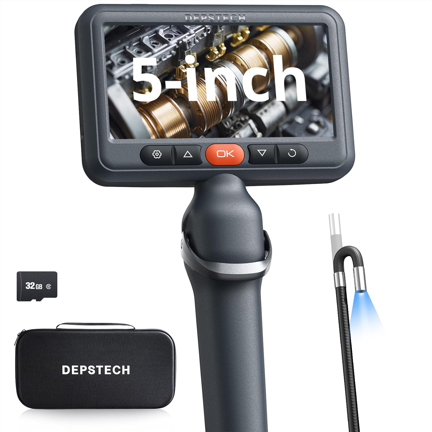 Articulating Borescope Camera with Light for Inspections