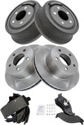 TRQ Front & Rear Brake Pad & Rotor Kit Compatible with 1990-1999 Jeep