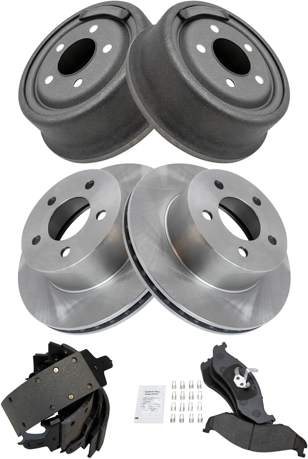 TRQ Front & Rear Brake Pad & Rotor Kit for Jeep Cherokee & More