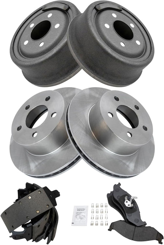 TRQ Front & Rear Brake Pad & Rotor Kit for Jeep Cherokee & More