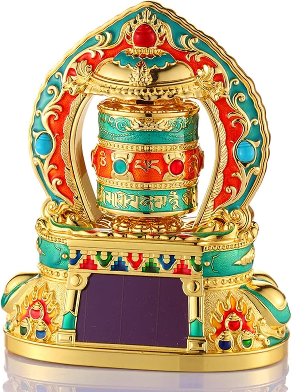 Silent Solar/Battery Powered Tibetan Prayer Wheel