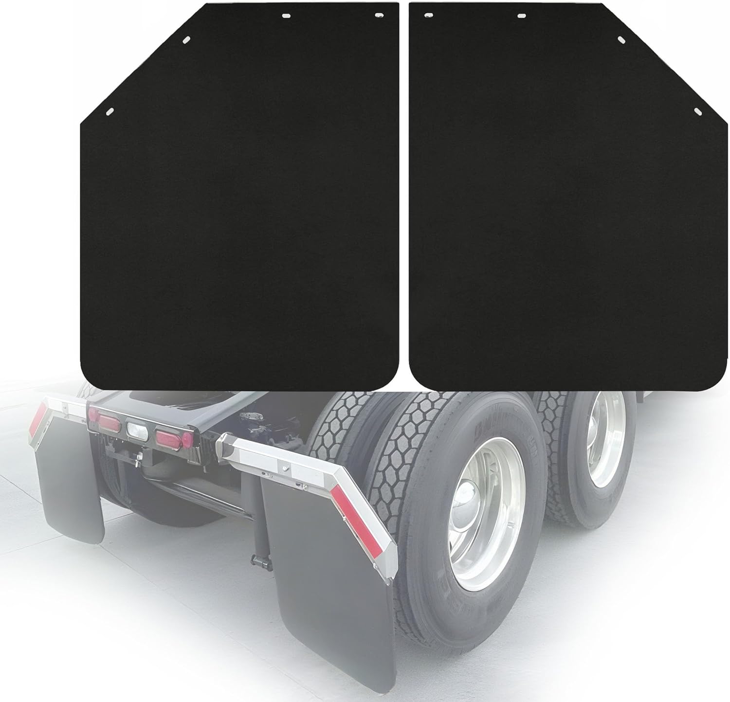24in x 30in Angled Mud Flaps for Semi Trucks - Tough & Flexible