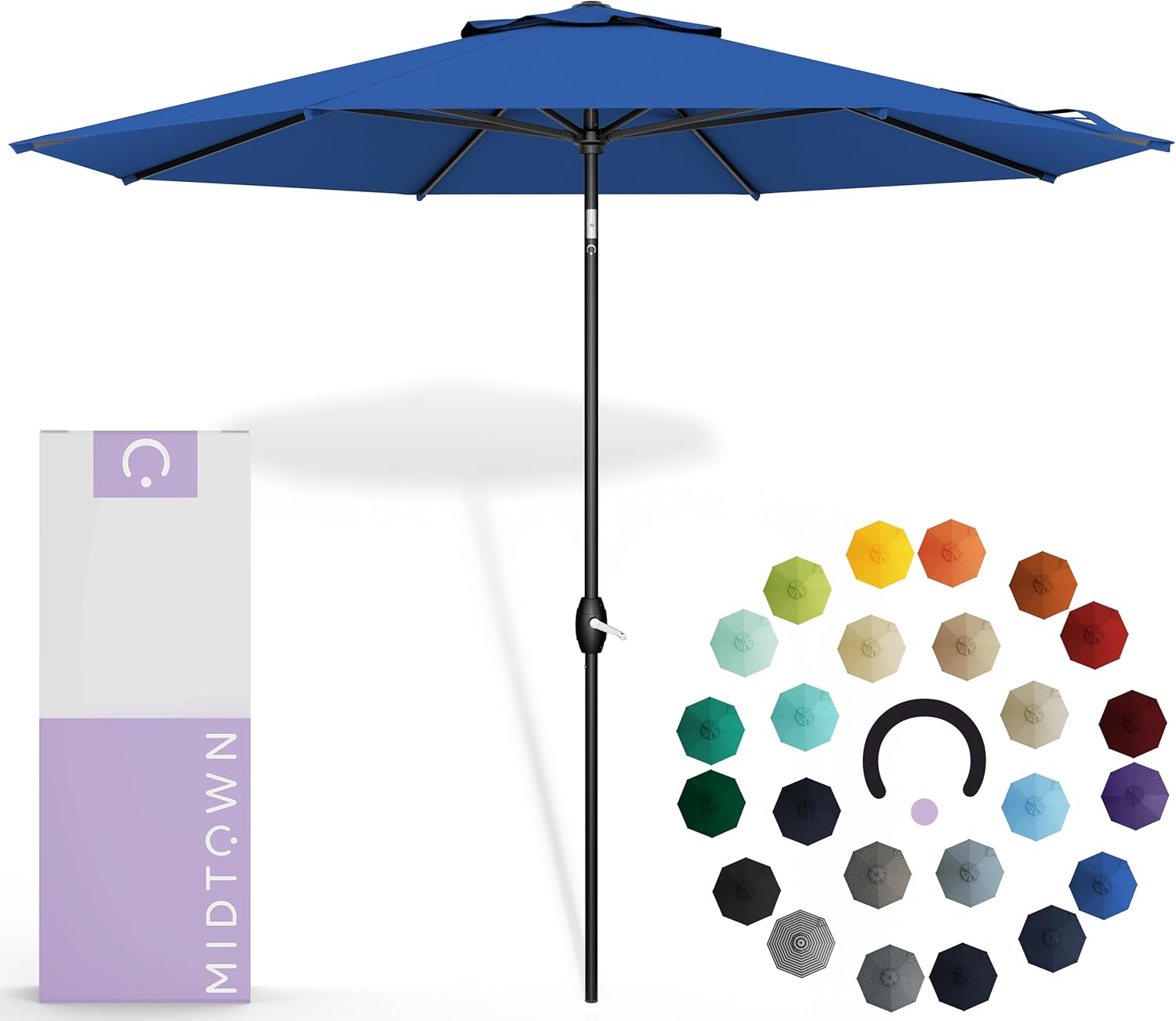 Midtown Umbrellas 9 Feet Outdoor Umbrella with Auto-Tilt Feature