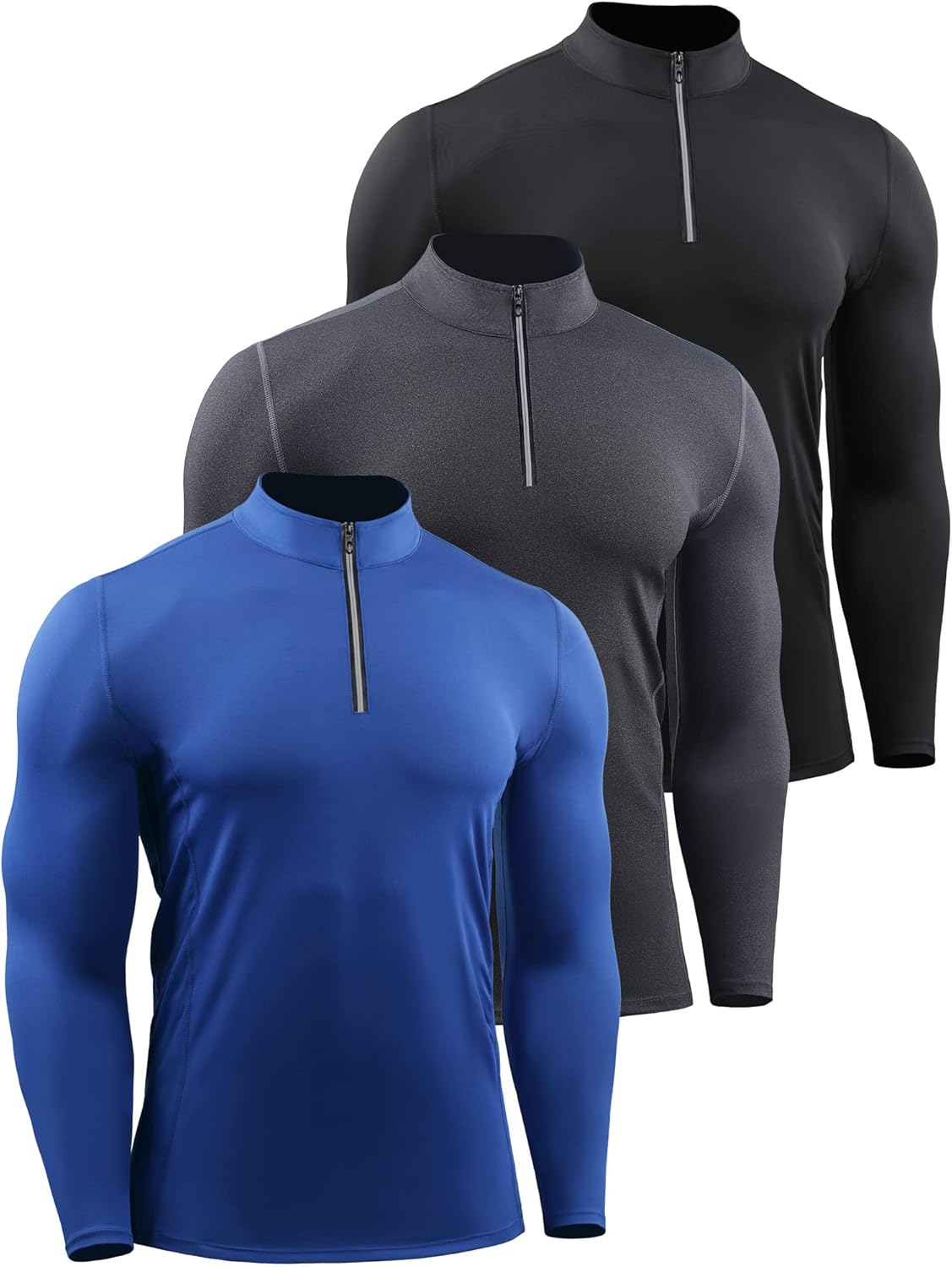 NELEUS Men's 3 Pack Athletic Compression Shirt for Performance
