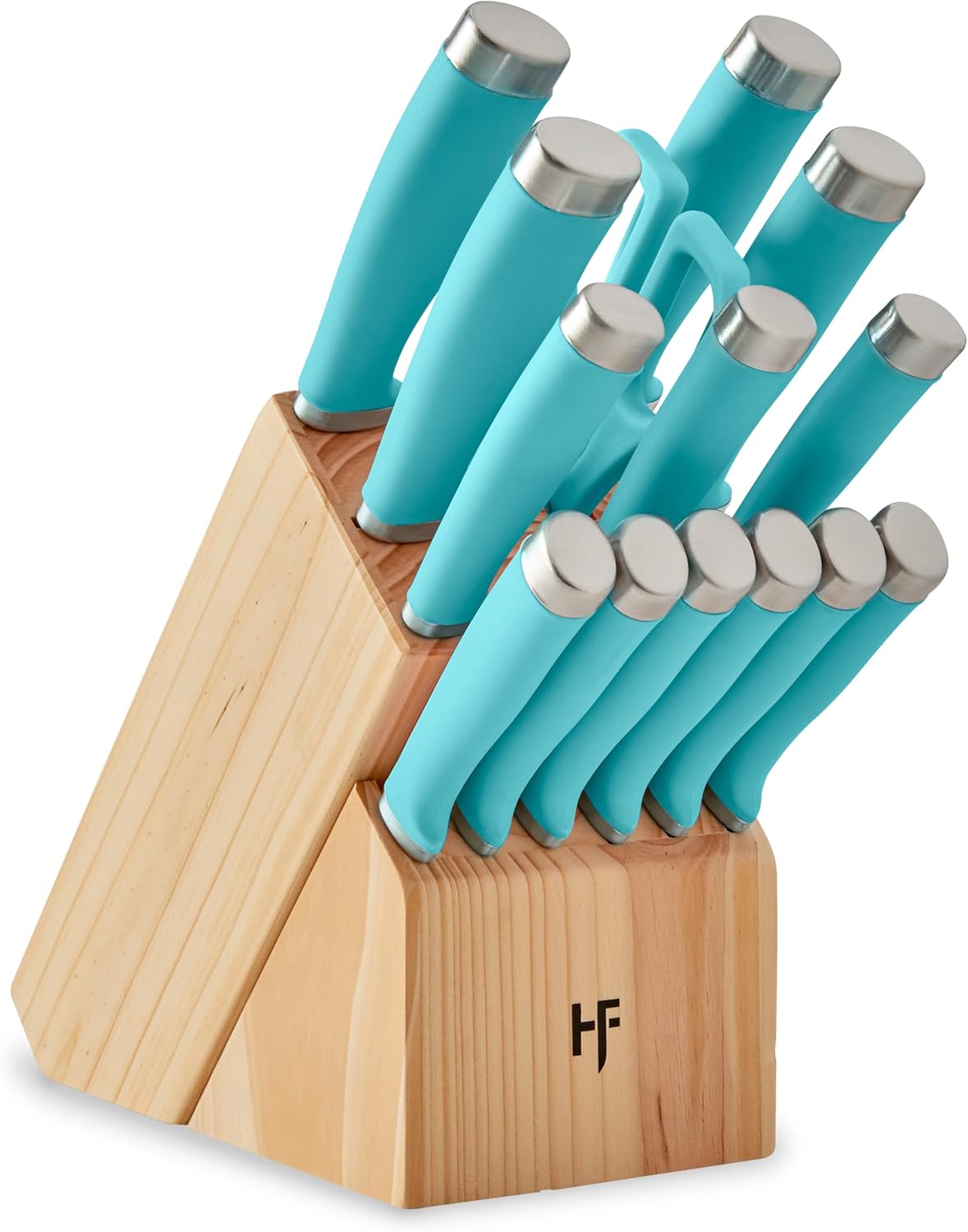 Hampton Forge Epicure True Aqua Knife Block Set for Every Kitchen