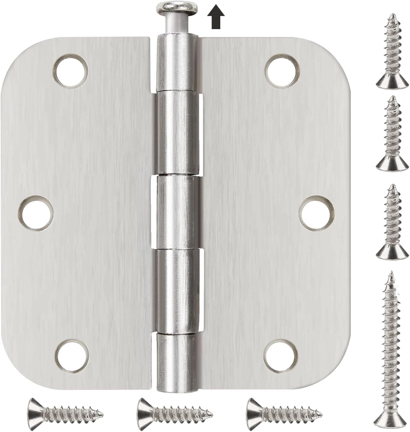 42 Pack 3 1/2 Inch Door Hinges in Brushed Nickel Finish