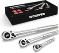 WORKPRO 3-Piece Low Profile Drive Ratchet Set - Tight Space Access