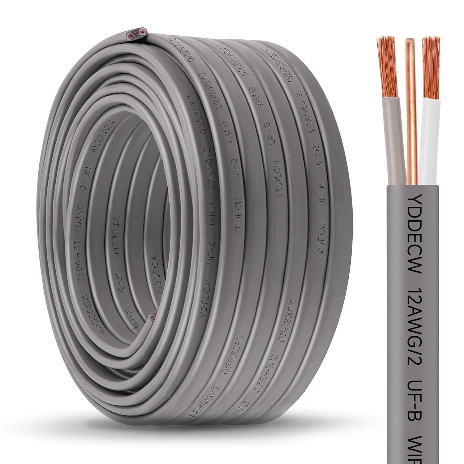 12/2 UF-B Wire - 75FT 100% Pure Copper Direct Burial Cable
