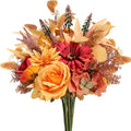 Artificial Fall Flowers Bouquet 2 Pcs - Lifelike Silk Autumn