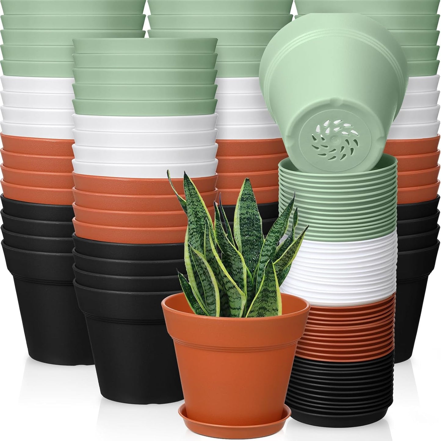 Mumufy 54 Pack 4 Inch Plant Pots for Indoor Gardening