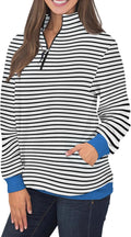 Samefar Womens Warm Cozy High Neck 1/4 Zip Pullover - Comfortable Fit