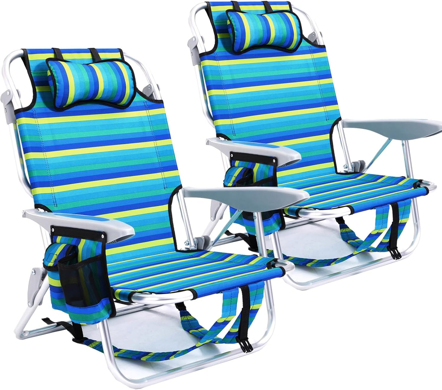 Portable Lay Flat Beach Chair Set - Relax Anywhere!