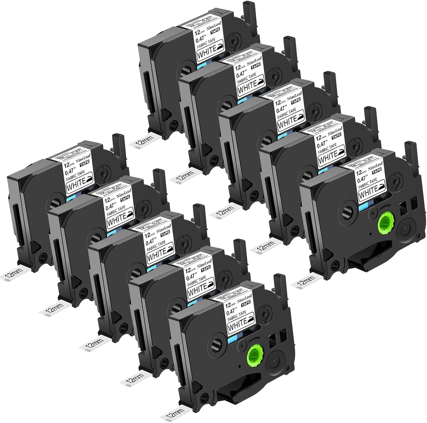 NineLeaf 10 Pack Iron-On Fabric Label Tape for Brother Machines