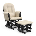 Storkcraft Hoop Glider & Ottoman (Black with Beige) - GREENGUARD Gold
