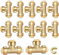 HeSun 12-Pack Pushfit Tee for PEX, Copper, CPVC, PE-RT Pipes