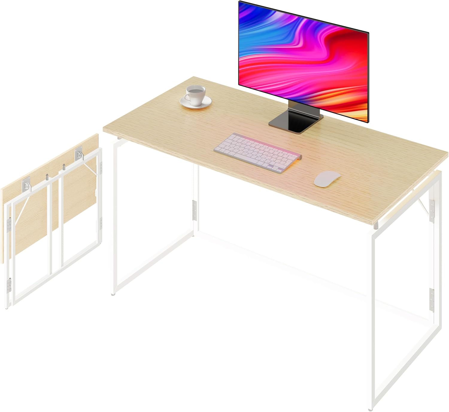 Folding Desk 30 Inch - Compact Space Saving Table for Work