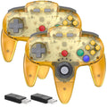 Wireless N64 Switch Online Controller 2 Pack - Clear Yellow