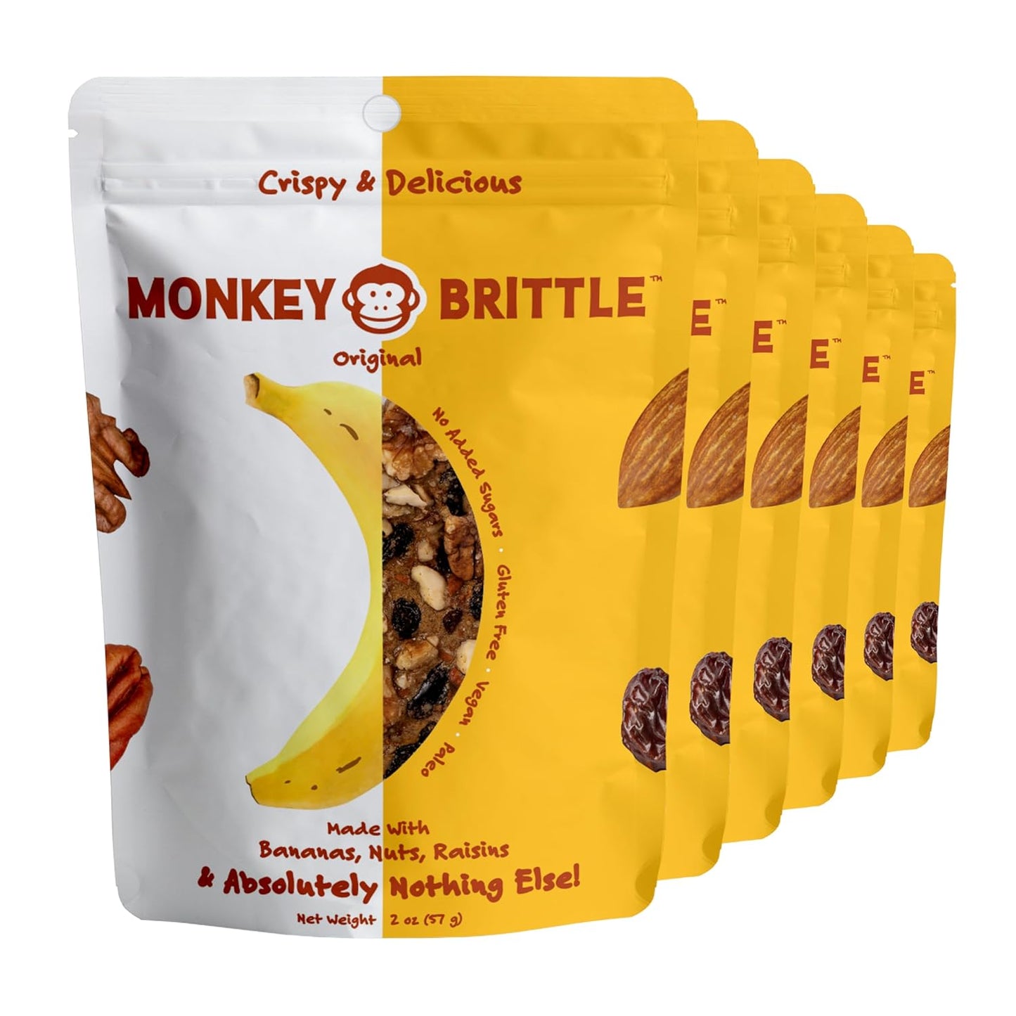 Monkey Brittle Healthy Snacks - Crispy Plant-Based Treats