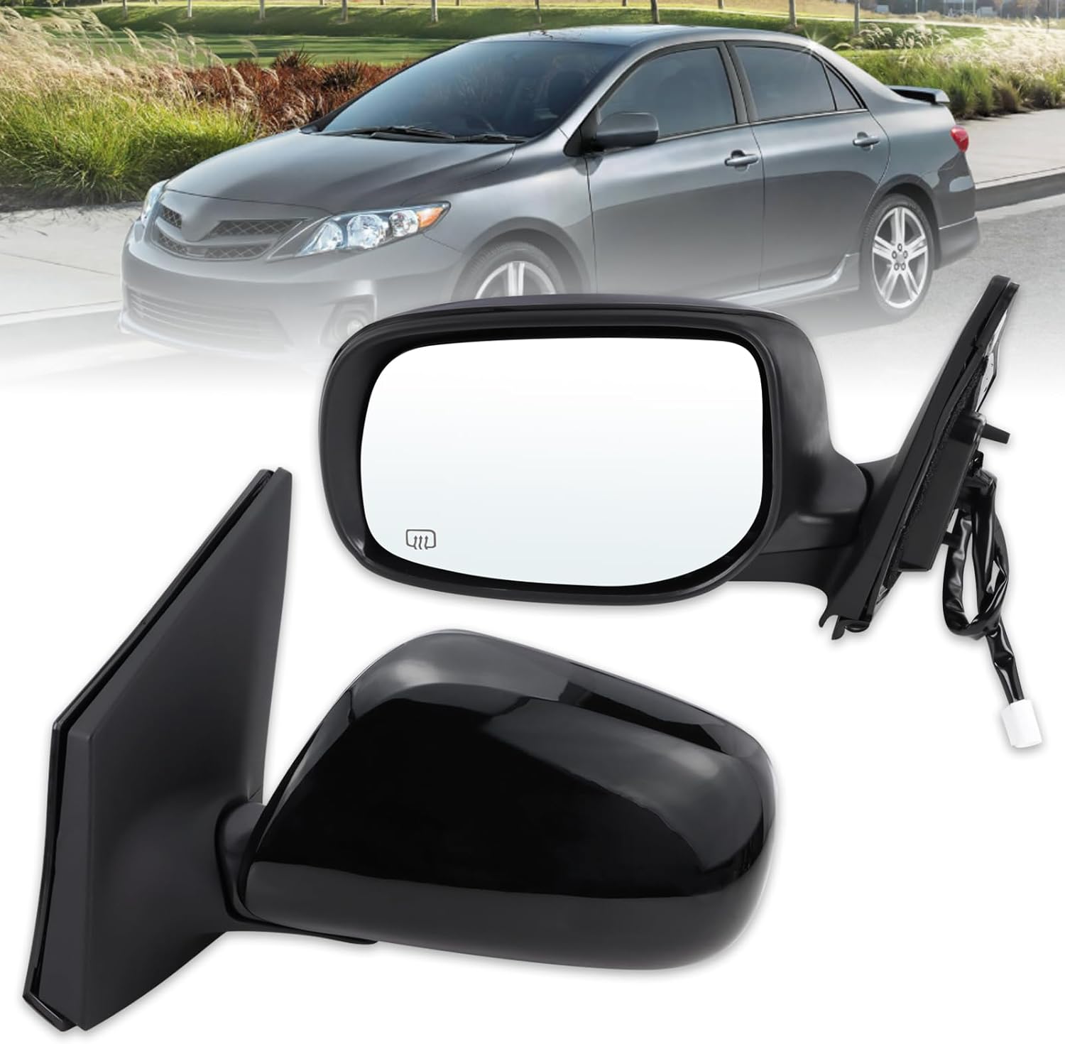 Left Driver Side Mirror for 2009-2013 Toyota Corolla - Heated