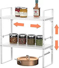 Slideep Stackable Cabinet Shelf Organizers - Expandable Countertop