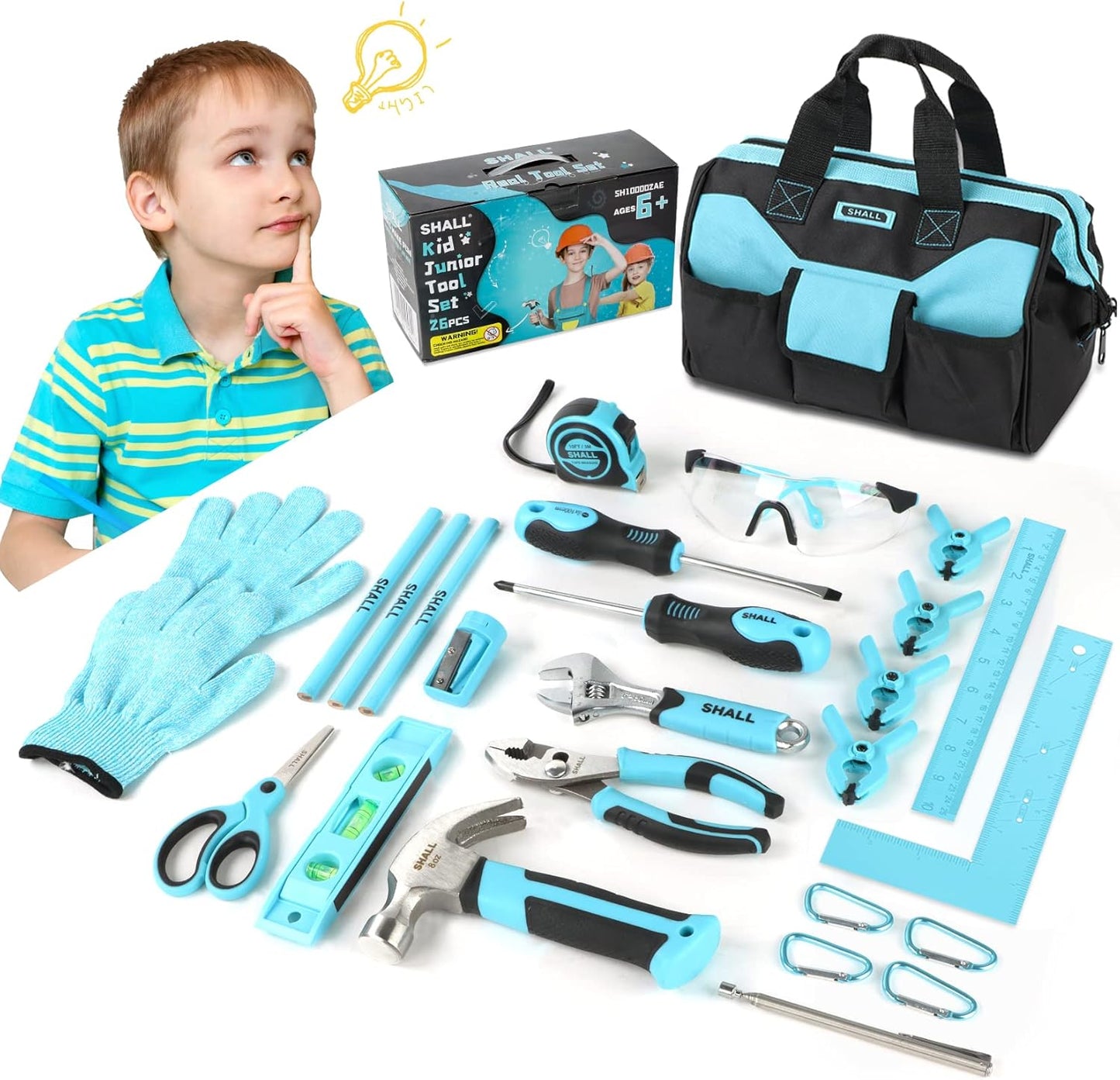 SHALL 26-Piece Kids Tool Set for Learning and DIY Fun