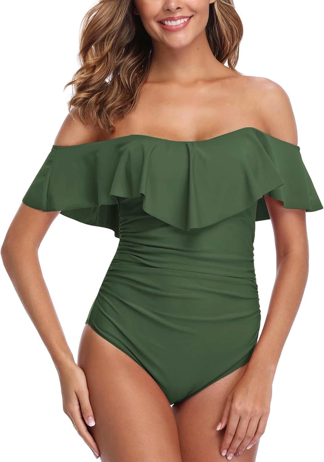 ZINPRETTY Womens Retro One Piece Bathing Suit for Tummy Control