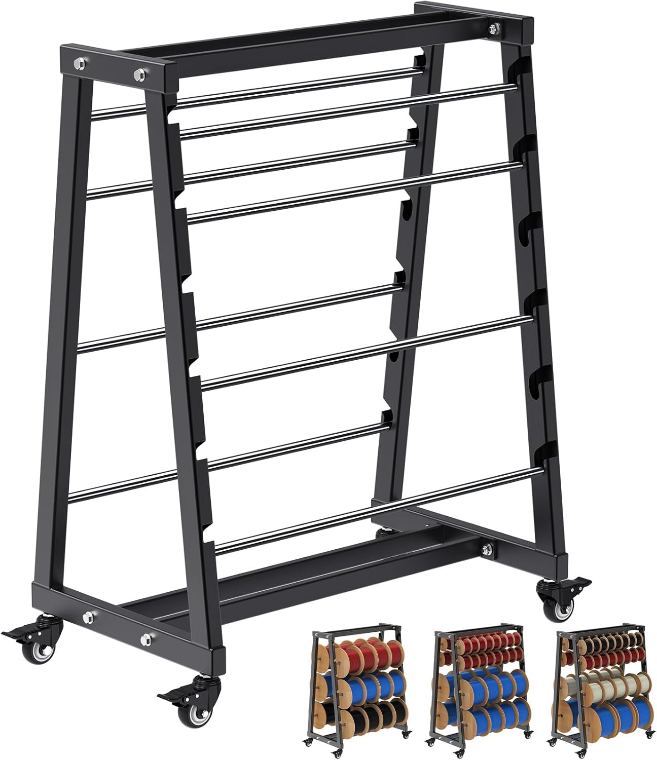 Heavy-Duty 8-Rod Wire Spool Rack with 400lb Capacity