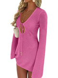 Beach Cover Ups for Women Crochet Mesh Knit Dress - Flattering