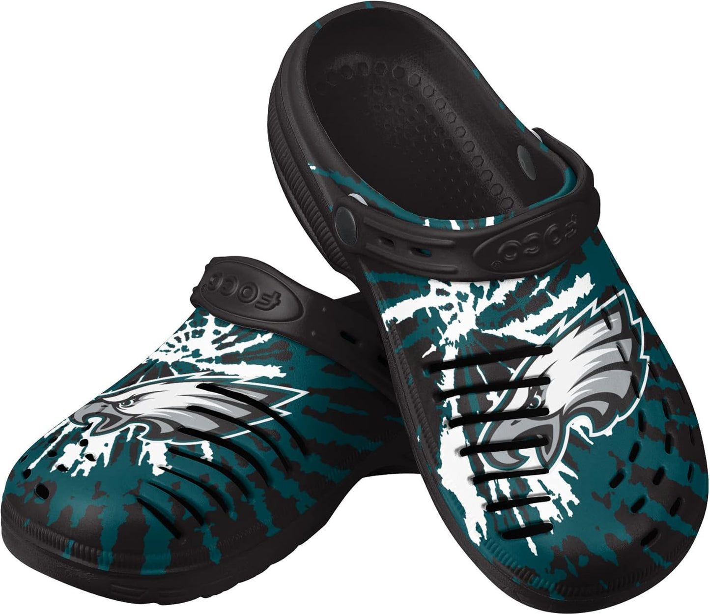 FOCO Men's NFL Team Logo Tie-dye Garden Sandals for Comfort