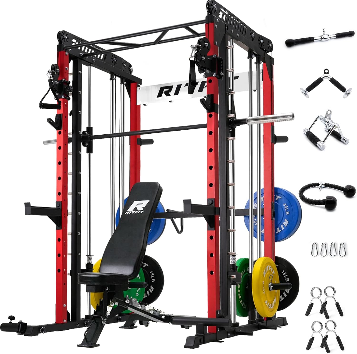 RitFit Home Gym Power Package: 1850 LBS Capacity & Cable System