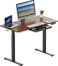 Electric Height Adjustable Standing Desk 48 in - Walnut